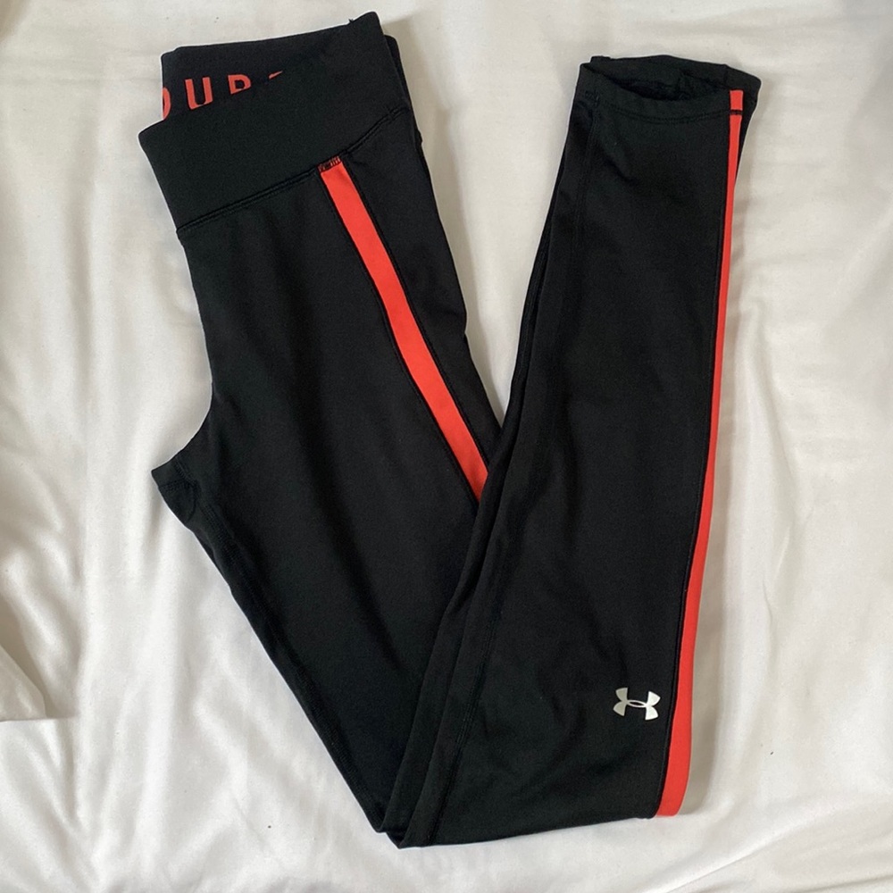 Under Armour Coral and Black leggings, XS womens